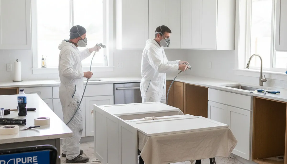 Professional cabinet painting in Scottsdale AZ kitchen with modern refinishing and durable finishes