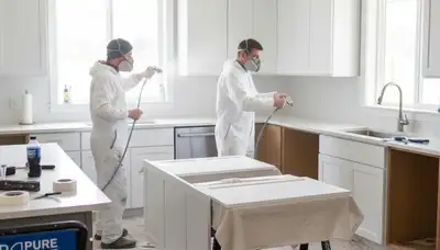 Professional cabinet painting in Scottsdale AZ kitchen with modern refinishing and durable finishes