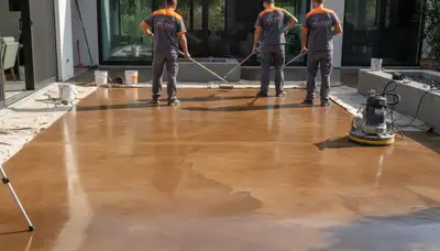 Professional concrete staining on Scottsdale, AZ patio with UV-resistant desert finish