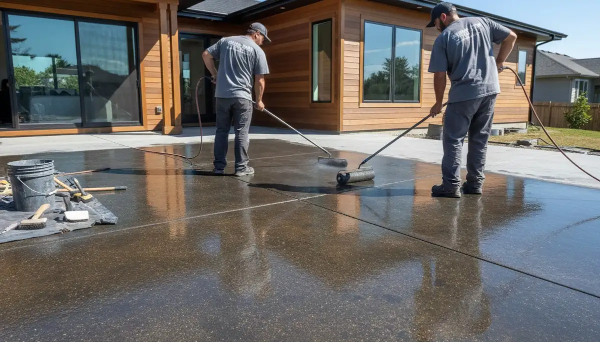 Professional concrete staining on Scottsdale, AZ patio with durable, UV-resistant desert finish