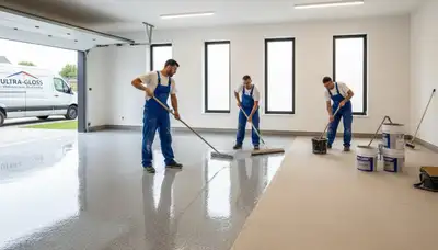 Epoxy garage floor coating in Scottsdale, AZ with durable, UV-resistant finish by local painting pros