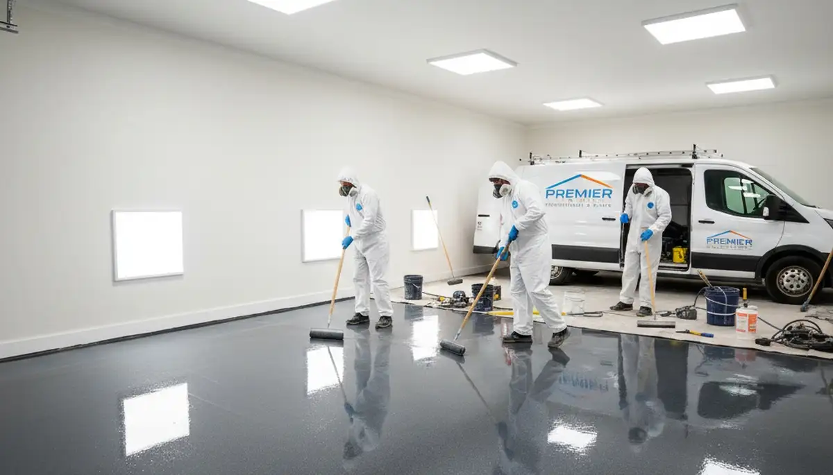 Professional epoxy garage floor coating in Scottsdale, AZ with durable, UV-resistant finish