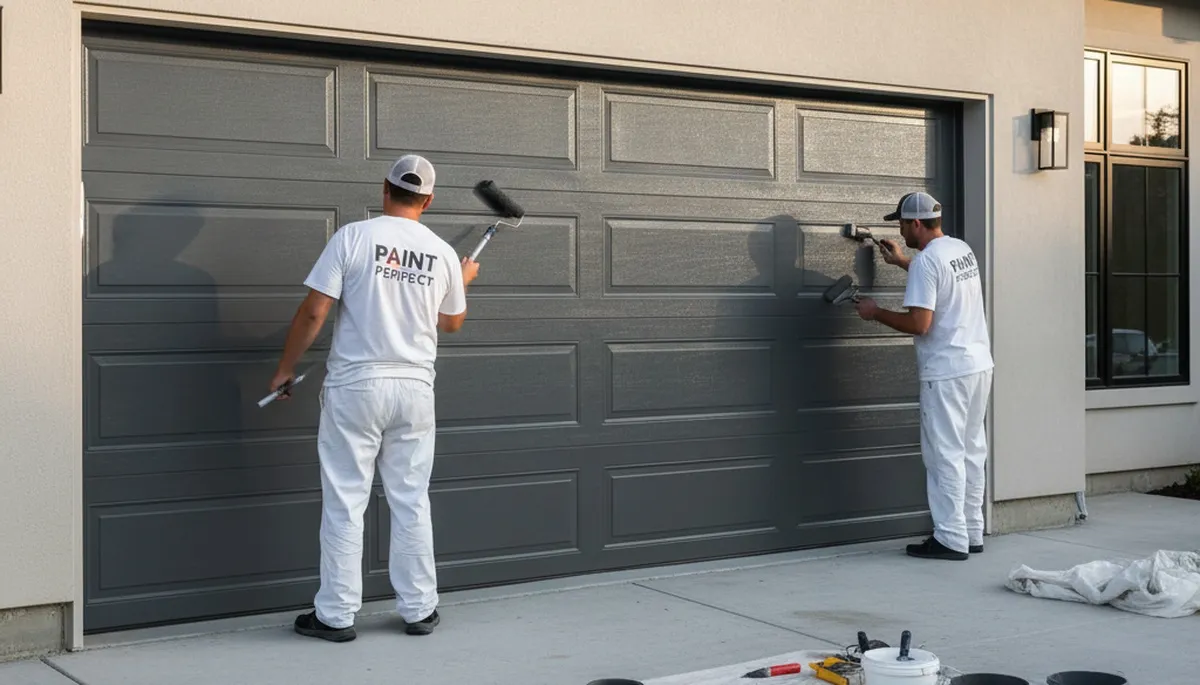Professional garage door painting in Scottsdale AZ with UV-resistant finish by local house painters