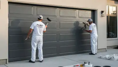 Professional garage door painting in Scottsdale AZ with UV-resistant finish by local house painters
