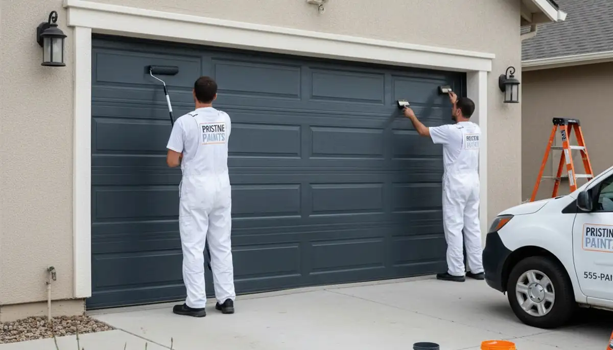 Professional garage door painting in Scottsdale AZ with UV-resistant finish for lasting curb appeal