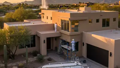 Professional house painters beautifying a Scottsdale AZ home exterior with expert painting services