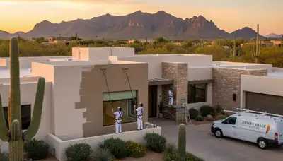 Professional house painting service at a Scottsdale AZ home exterior by local painters