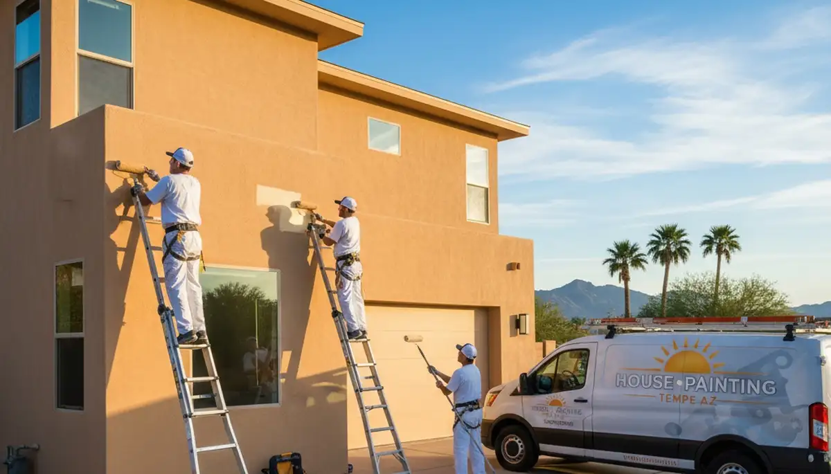 Professional house painters refreshing exterior home colors in Scottsdale, AZ