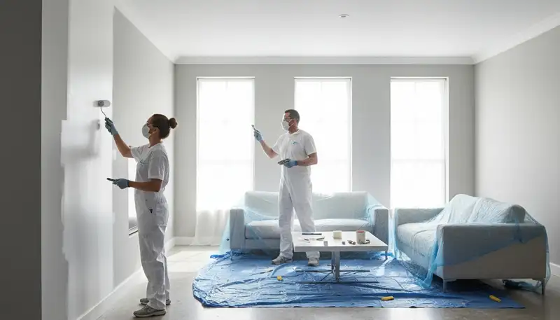 Professional interior house painters in Scottsdale, AZ adding fresh color to desert home walls