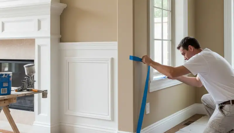 Professional interior trim painting with clean lines enhancing Scottsdale, AZ home design details