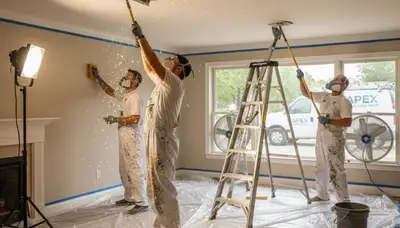 Professional popcorn ceiling removal service in Scottsdale AZ home interior by expert painters