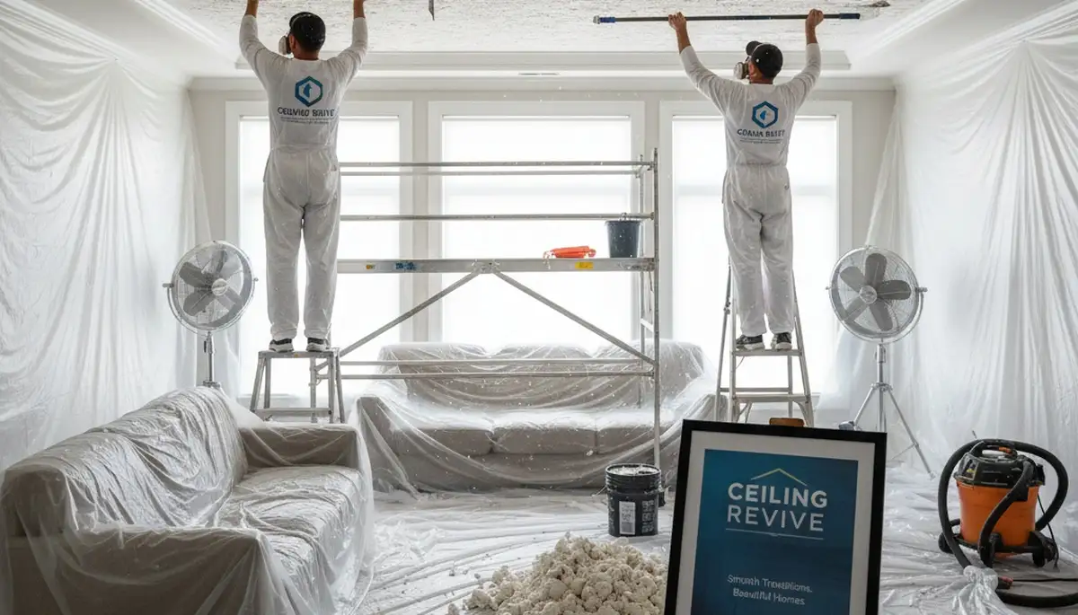 Professional popcorn ceiling removal in Scottsdale AZ home by expert house painters