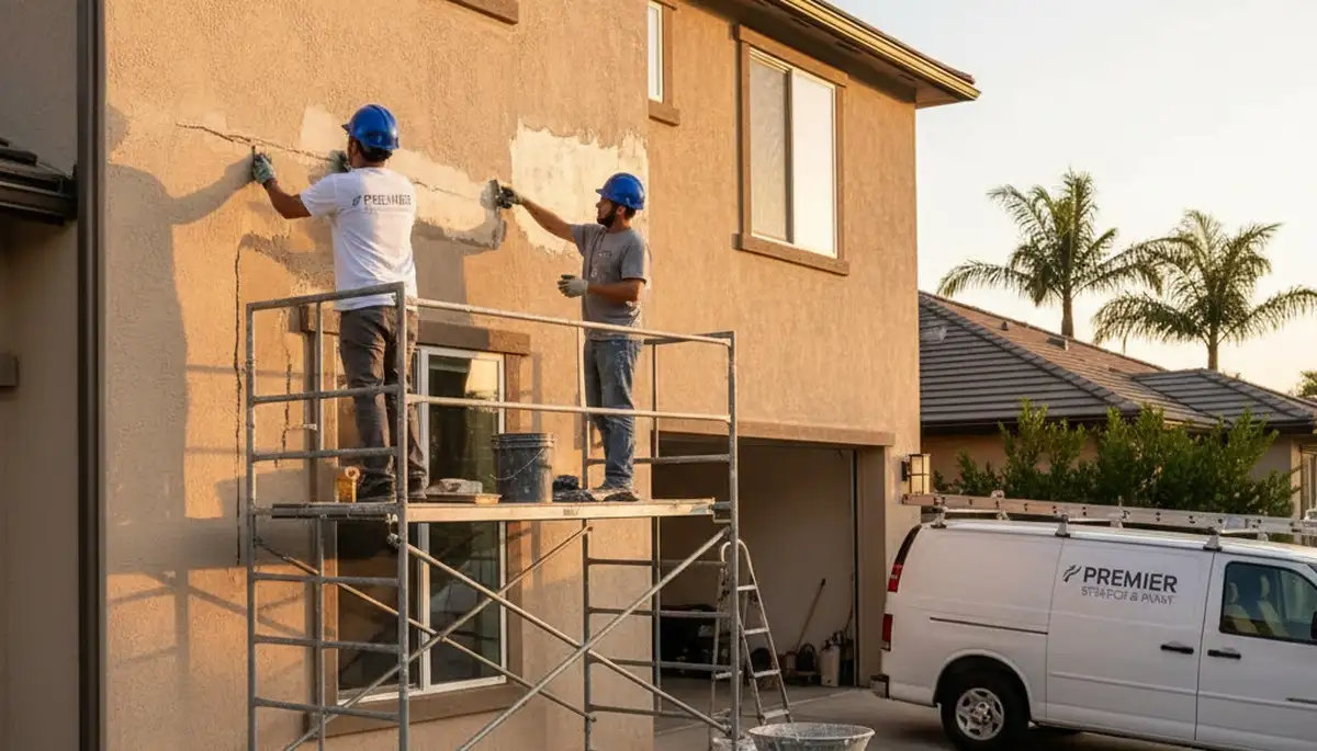 Stucco repair and exterior painting on Scottsdale AZ home, restoring cracks and desert-weathered finish