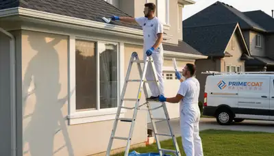Professional trim and fascia painting on Scottsdale AZ home by expert exterior house painters