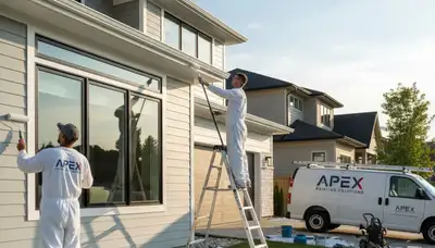 Professional trim and fascia painting on Scottsdale AZ home by expert house painters