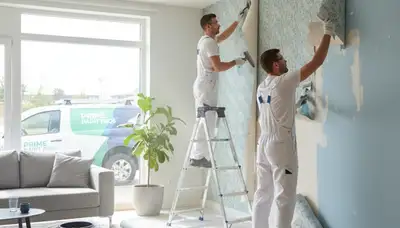 Professional wallpaper removal in Scottsdale AZ home before interior painting prep