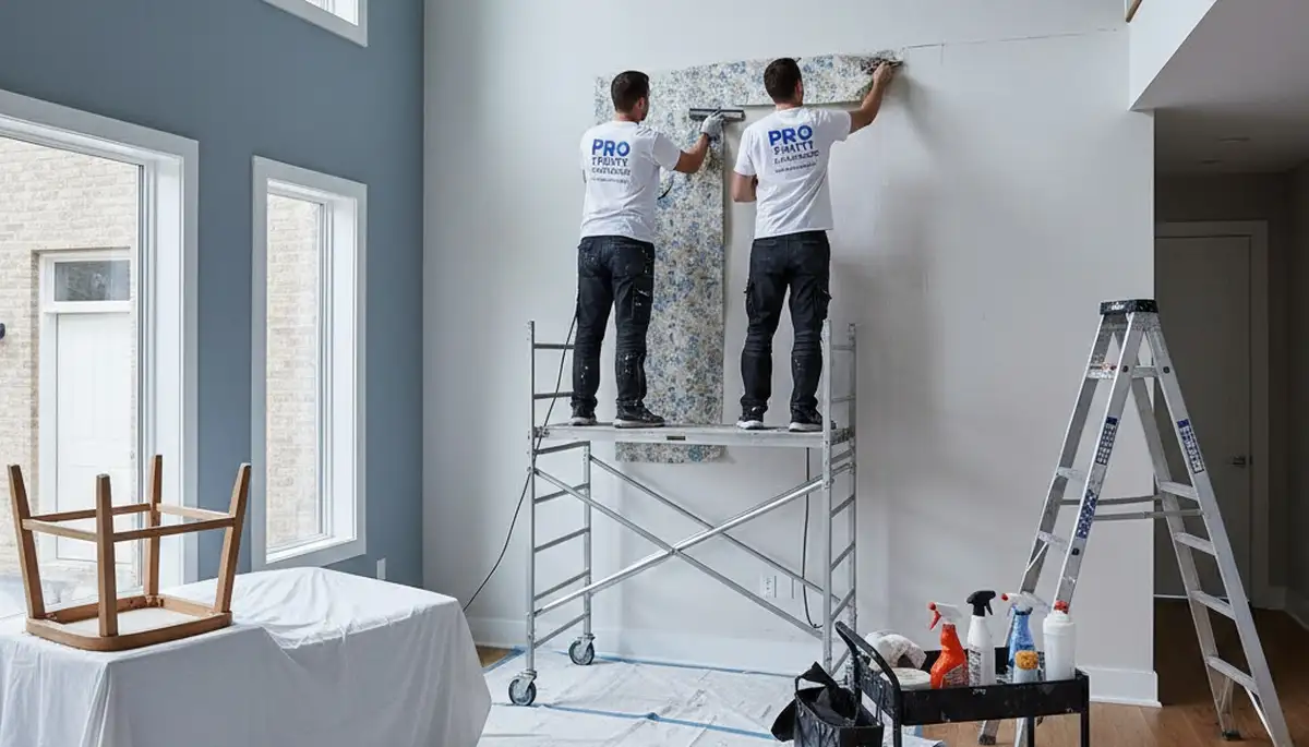 Professional wallpaper removal and wall prep by house painters in Scottsdale, AZ